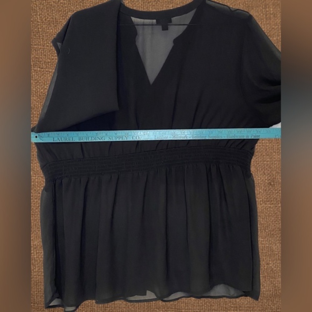 Women’s Black TORRID Smocked Ruffle‎ Long Sleeve Blouse Top Size 3 - Picture 6 of 6